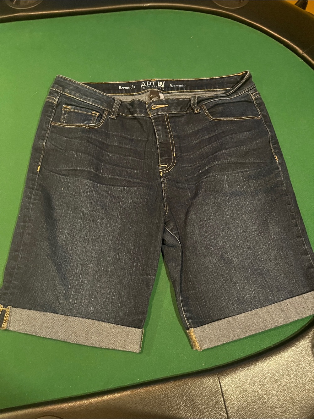 Apt. 9 Dark Indigo Rolled Hem Bermuda Shorts